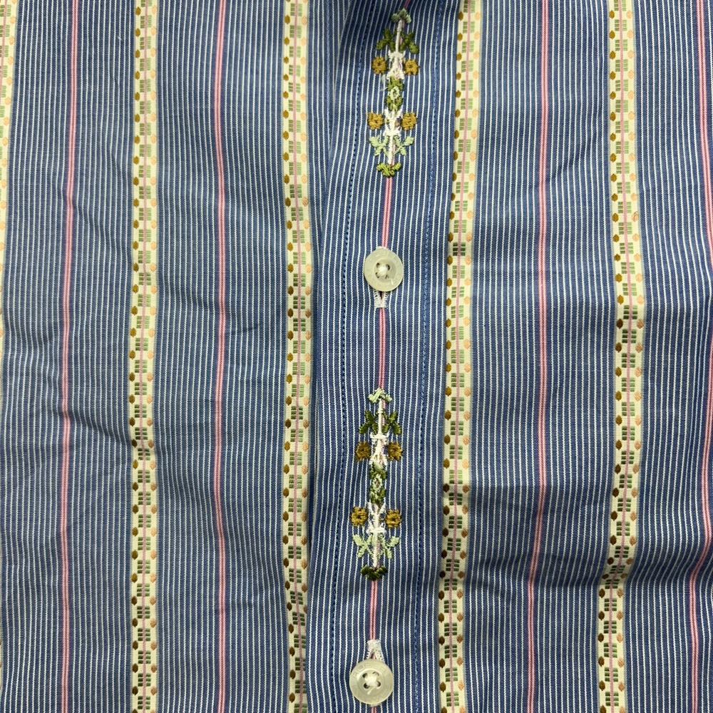 Robert Graham Flip Cuff Shirt Mens 3XL Multicolored Striped Long Sleeve - Picture 4 of 8